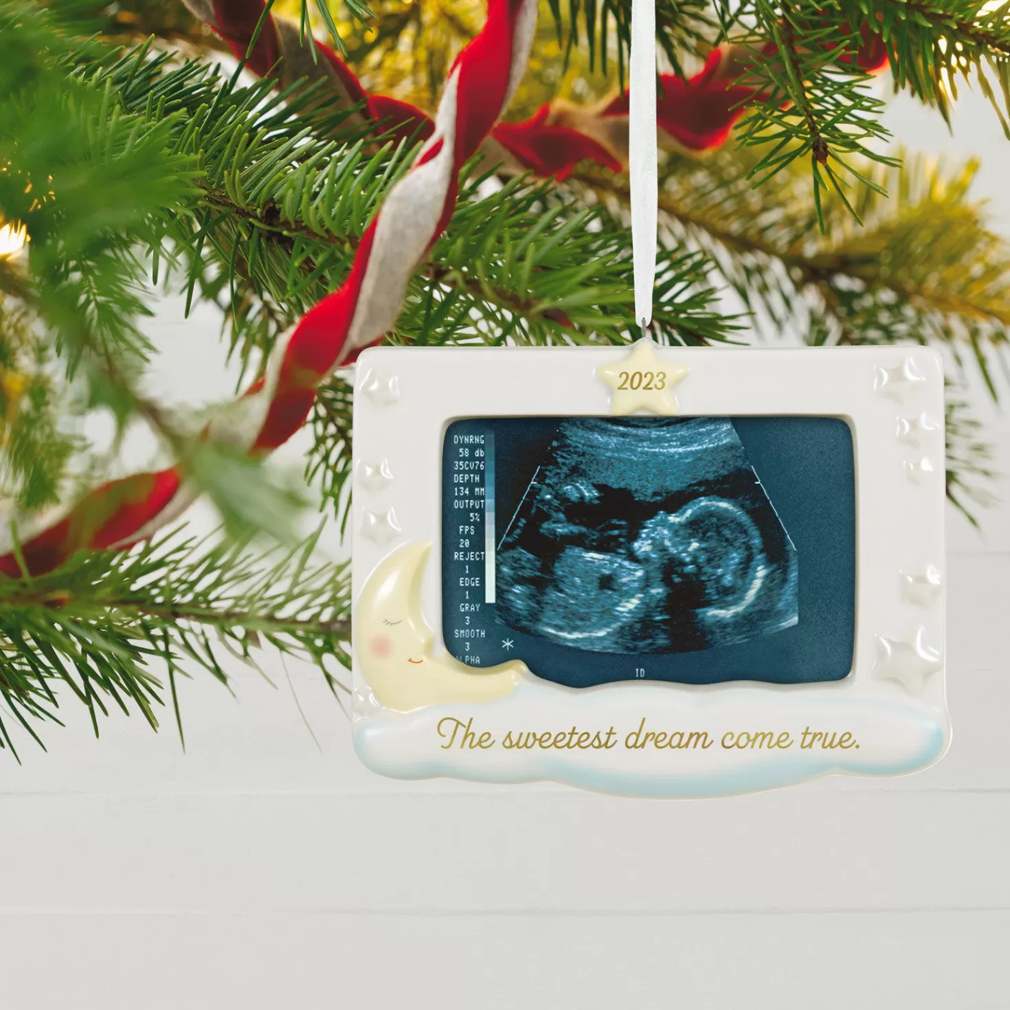 Baby>Hallmark Sweetest Dream Come True 2023 Porcelain Photo Frame Ornament