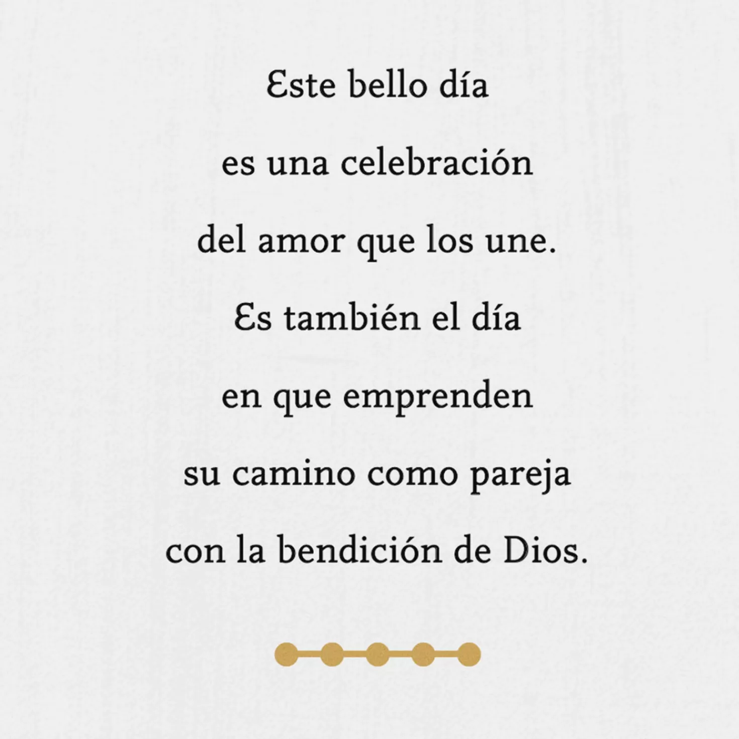 New Thanks To God For Your Union Spanish-Language Wedding Card Wedding