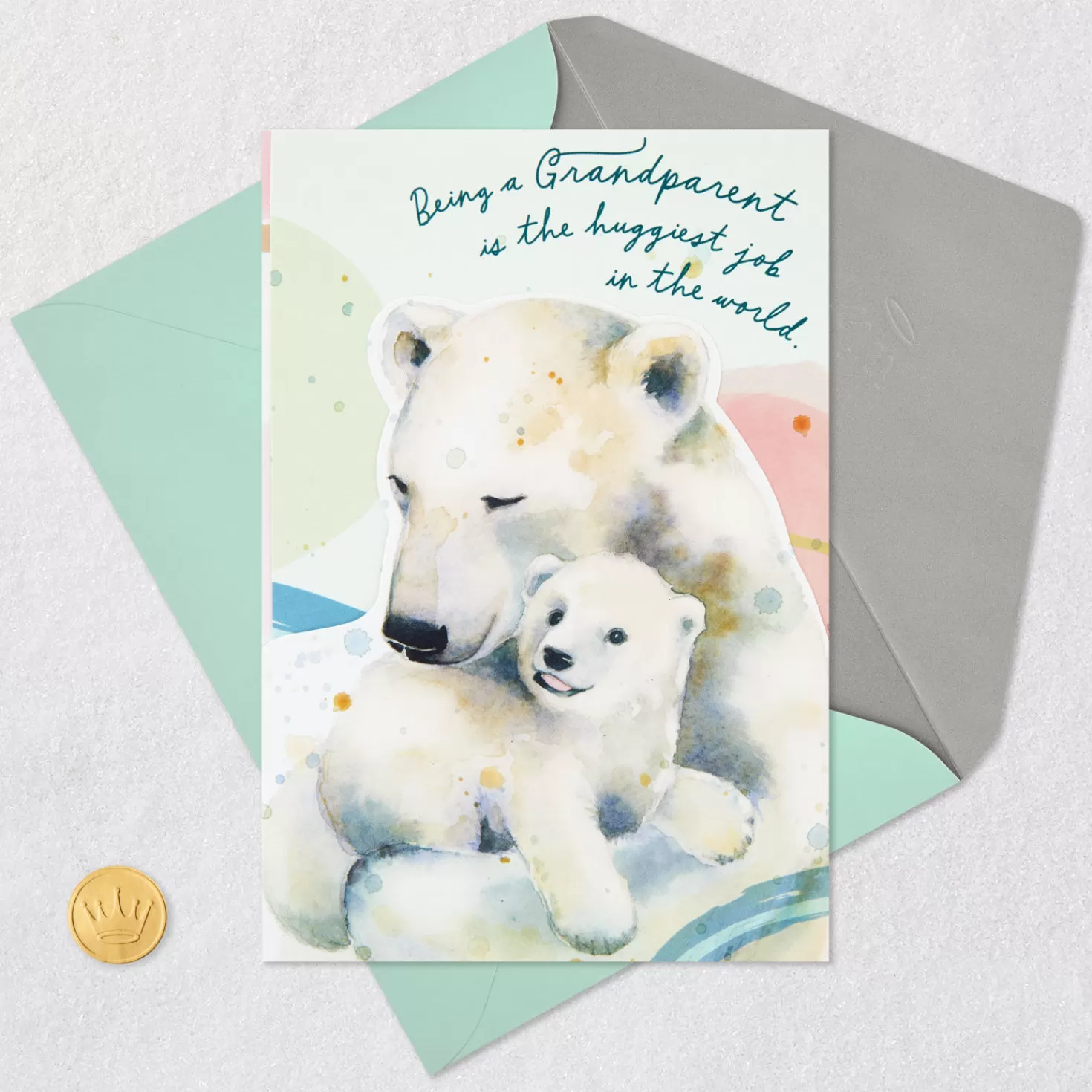 Baby>Hallmark The Huggiest Job In The World New Baby Card For Grandparents