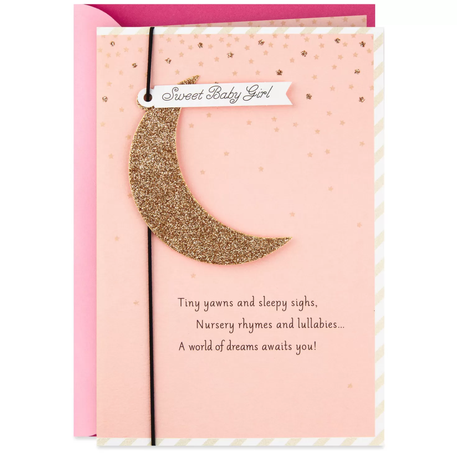 Baby>Hallmark Tiny Yawns And Lullabies New Baby Girl Card