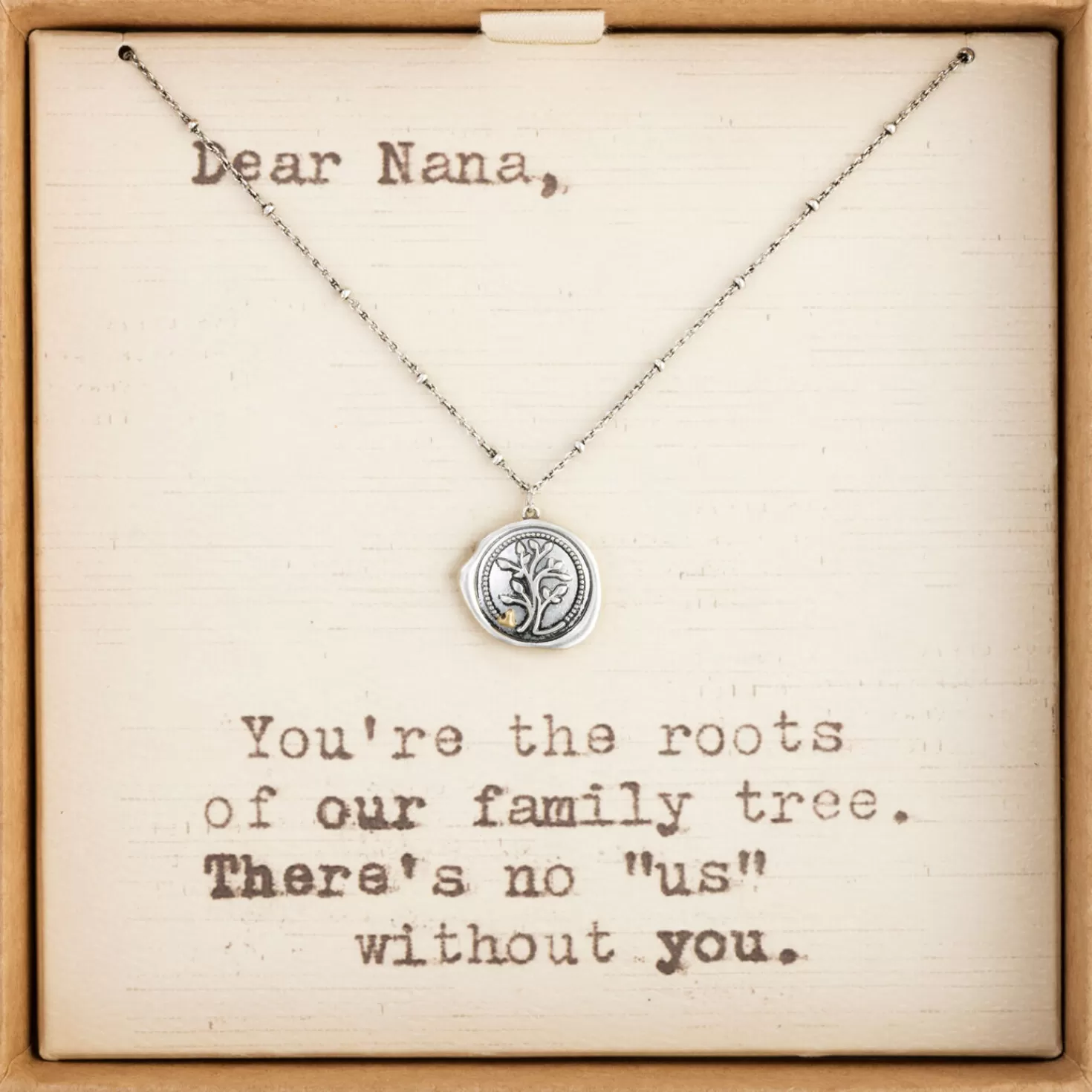 Sale Tree Charm Dear You Nana Necklace, 17.5" Thank You