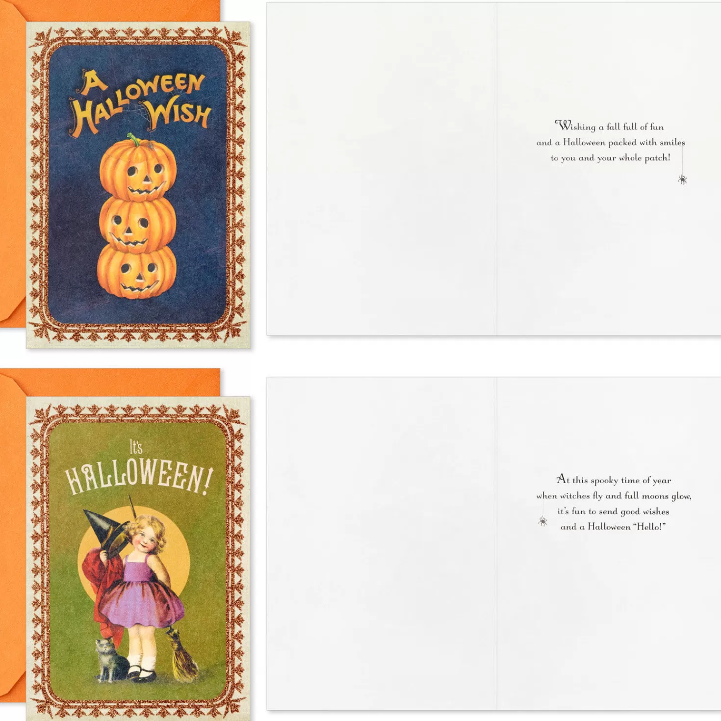 Halloween (10/31)>Hallmark Vintage Halloween Boxed Halloween Cards Assortment, Pack Of 16