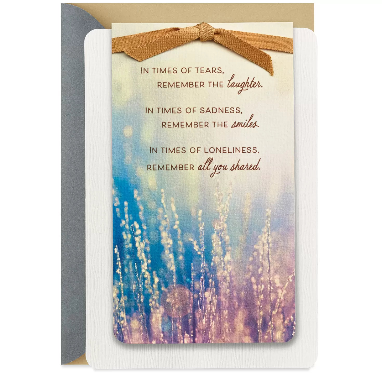 Hot Warm Memories Flower Field Sympathy Card Sympathy
