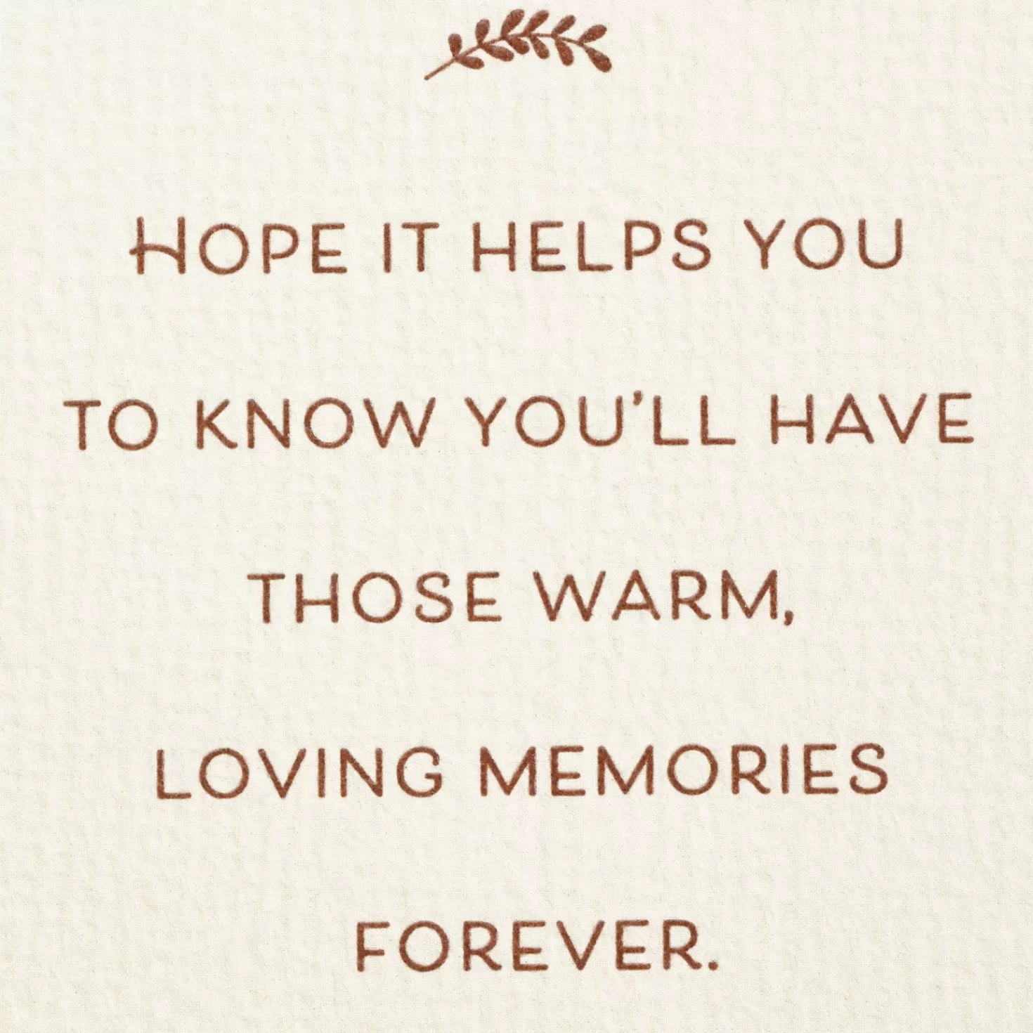 Hot Warm Memories Flower Field Sympathy Card Sympathy