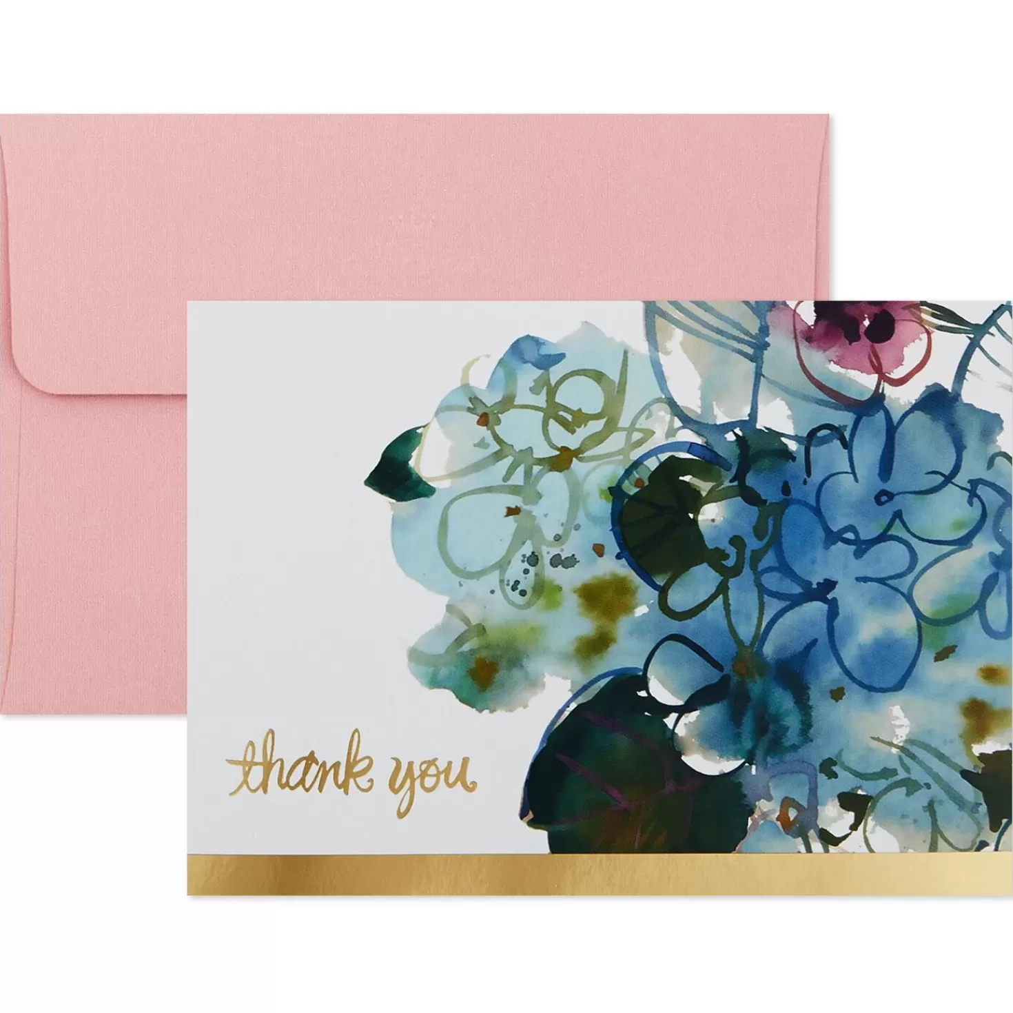 Shop Watercolor Flowers Assorted Blank Note Cards, Box Of 40 Thank You