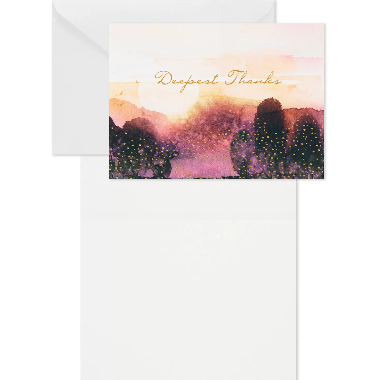 Store Watercolor Landscape Scenes Blank Sympathy Thank-You Notes, Pack Of 50 Thank You