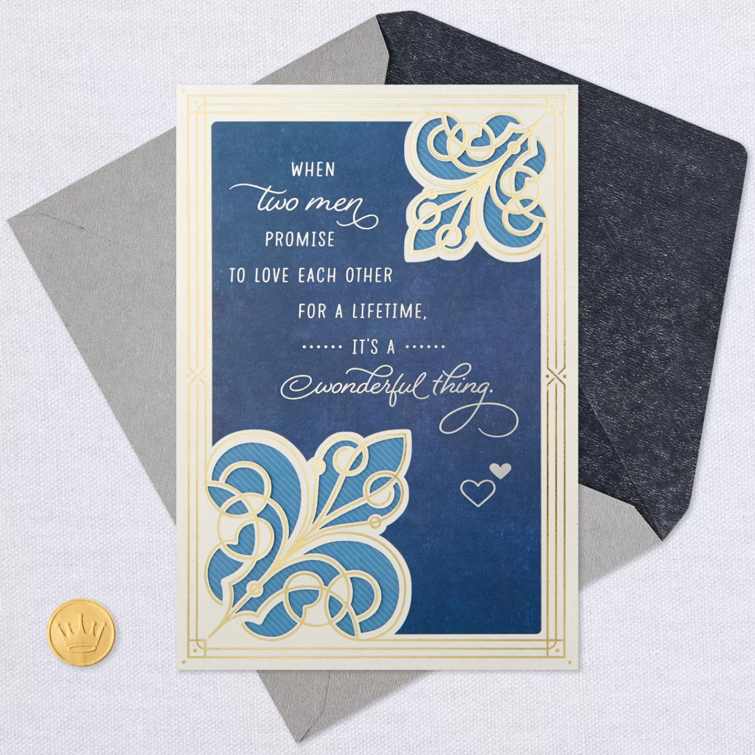 Shop When Two Men Promise To Love Each Other Wedding Card Wedding