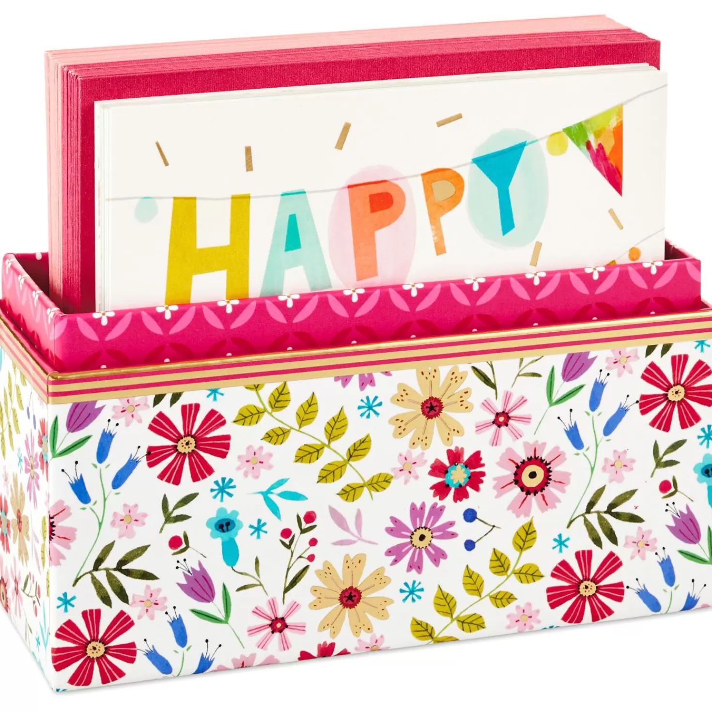 Discount Whimsical Designs Assorted Note Cards With Caddy, Box Of 30 Thank You