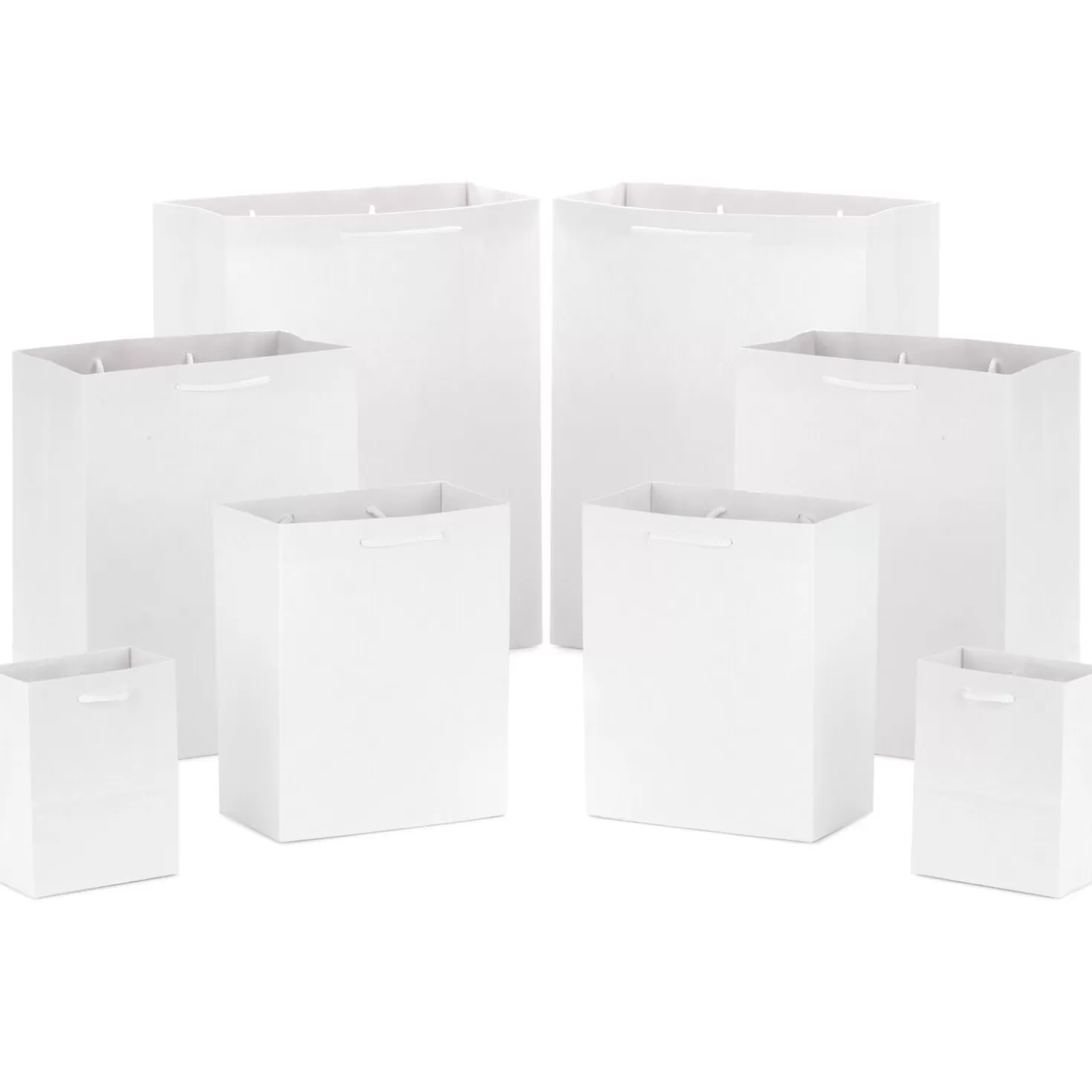 Best Sale White Assorted Sizes 8-Pack Gift Bags Wedding