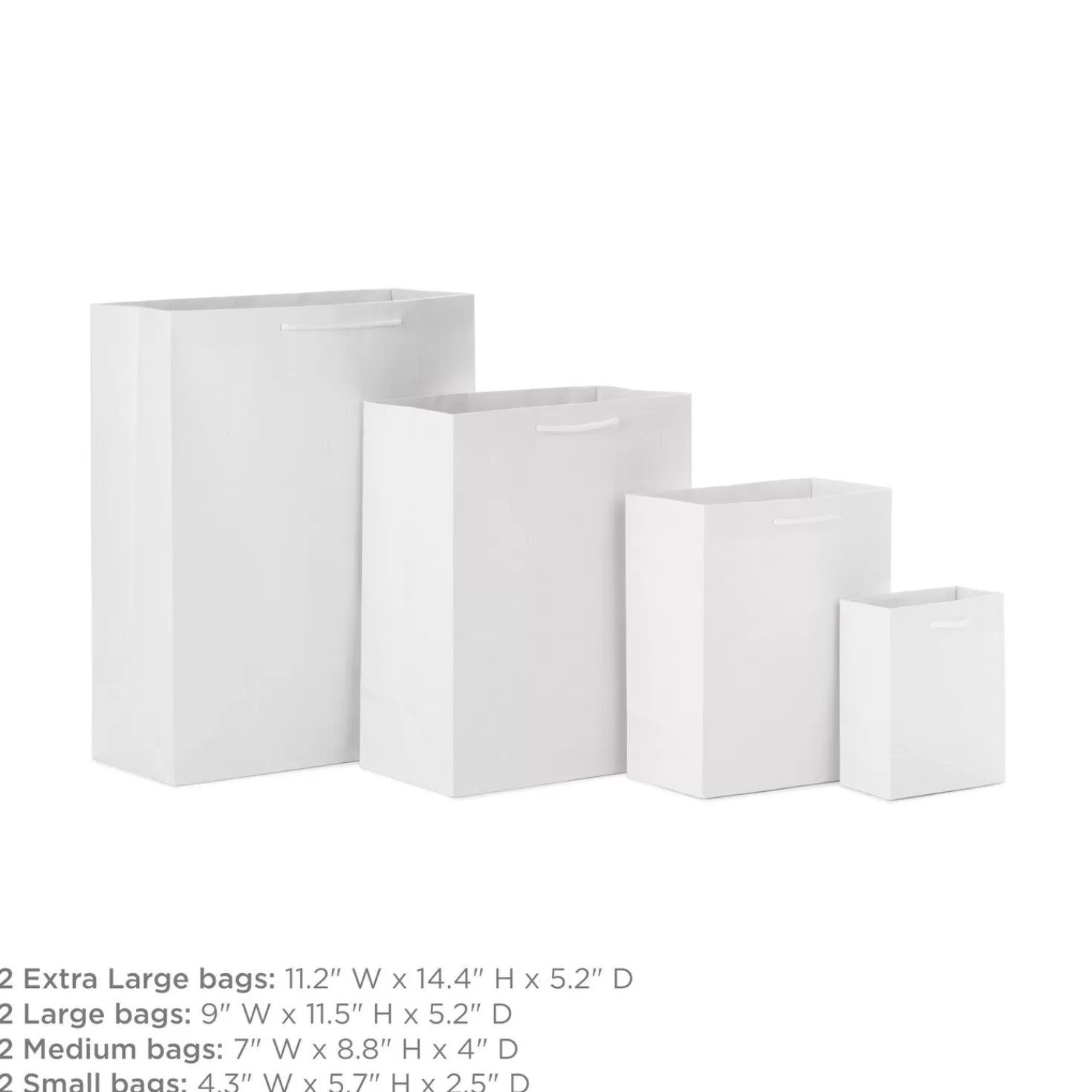 Best Sale White Assorted Sizes 8-Pack Gift Bags Wedding