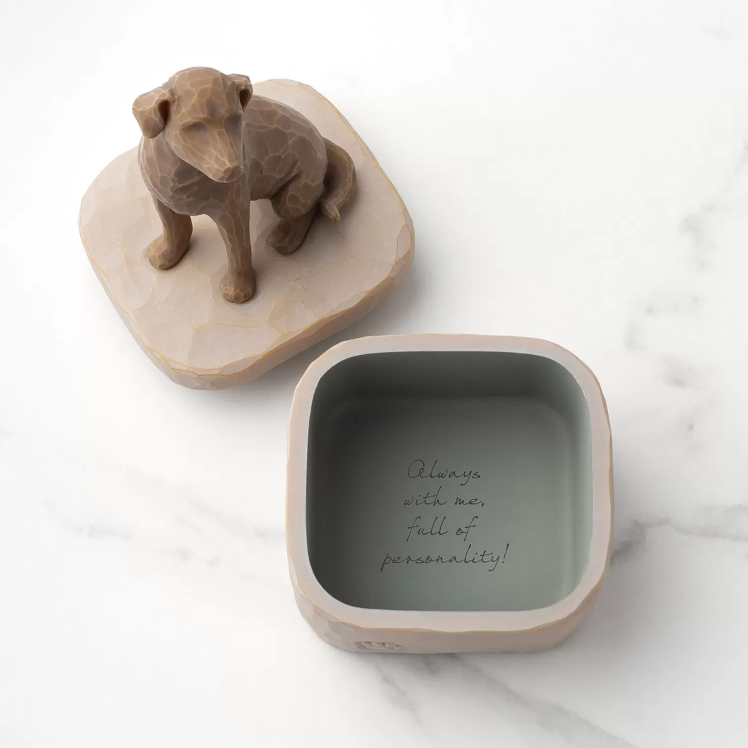 Hot Willow Tree Dark Brown Dog Figurine Keepsake Box Sympathy