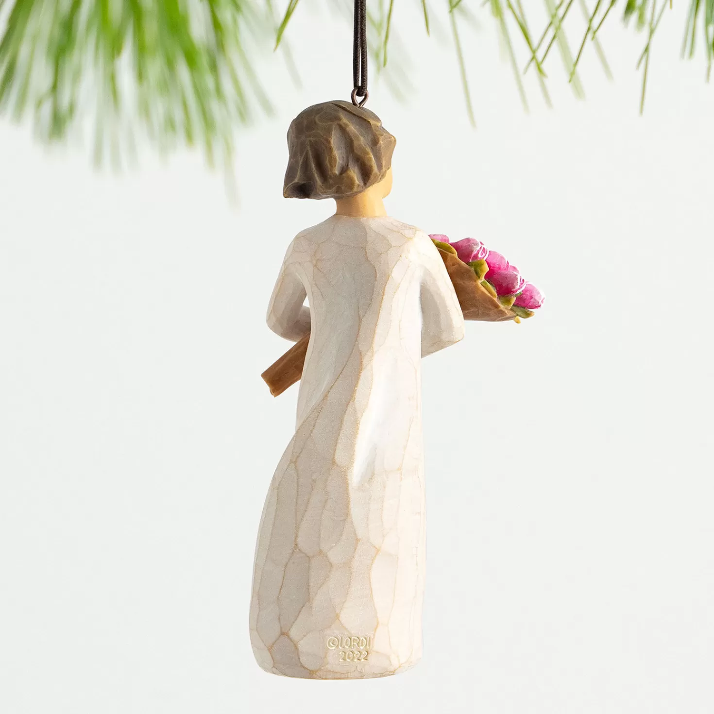 Clearance Willow Tree Girl With Tulip Bouquet 2023 Ornament, 4" Wedding