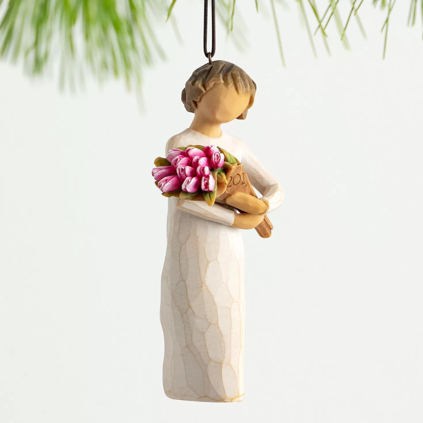 Clearance Willow Tree Girl With Tulip Bouquet 2023 Ornament, 4" Wedding