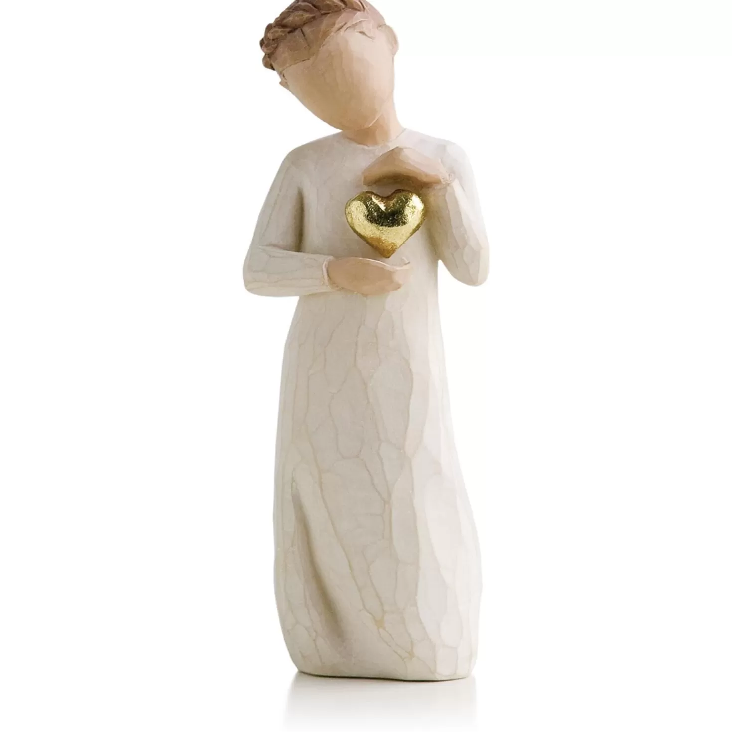 Store Willow Tree Keepsake Girl With Gold Heart Figurine, 5.5" Sympathy