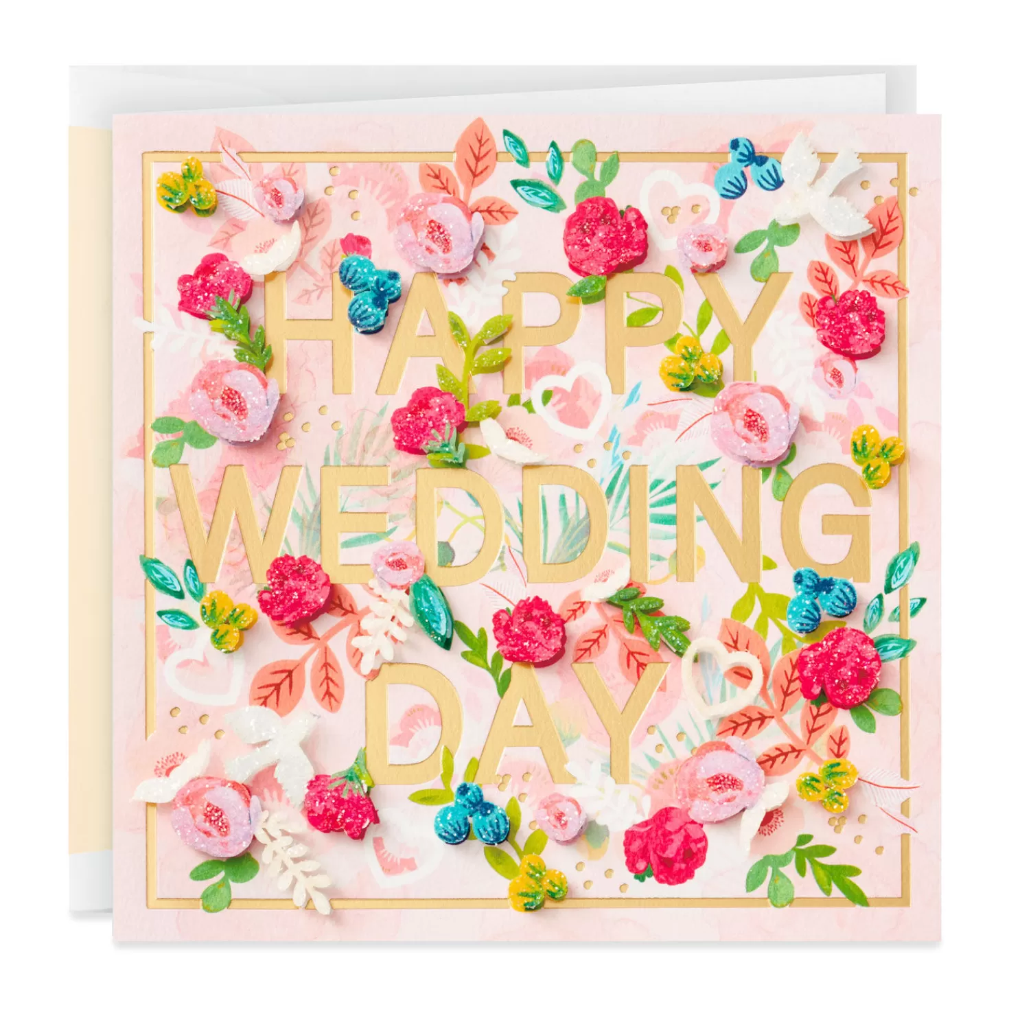 Hot Wishing You A Lifetime Of Happiness Floral Wedding Card Wedding