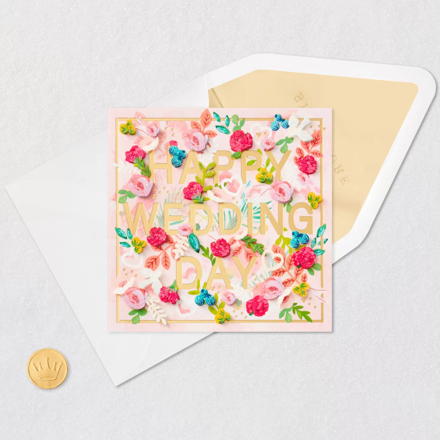Hot Wishing You A Lifetime Of Happiness Floral Wedding Card Wedding
