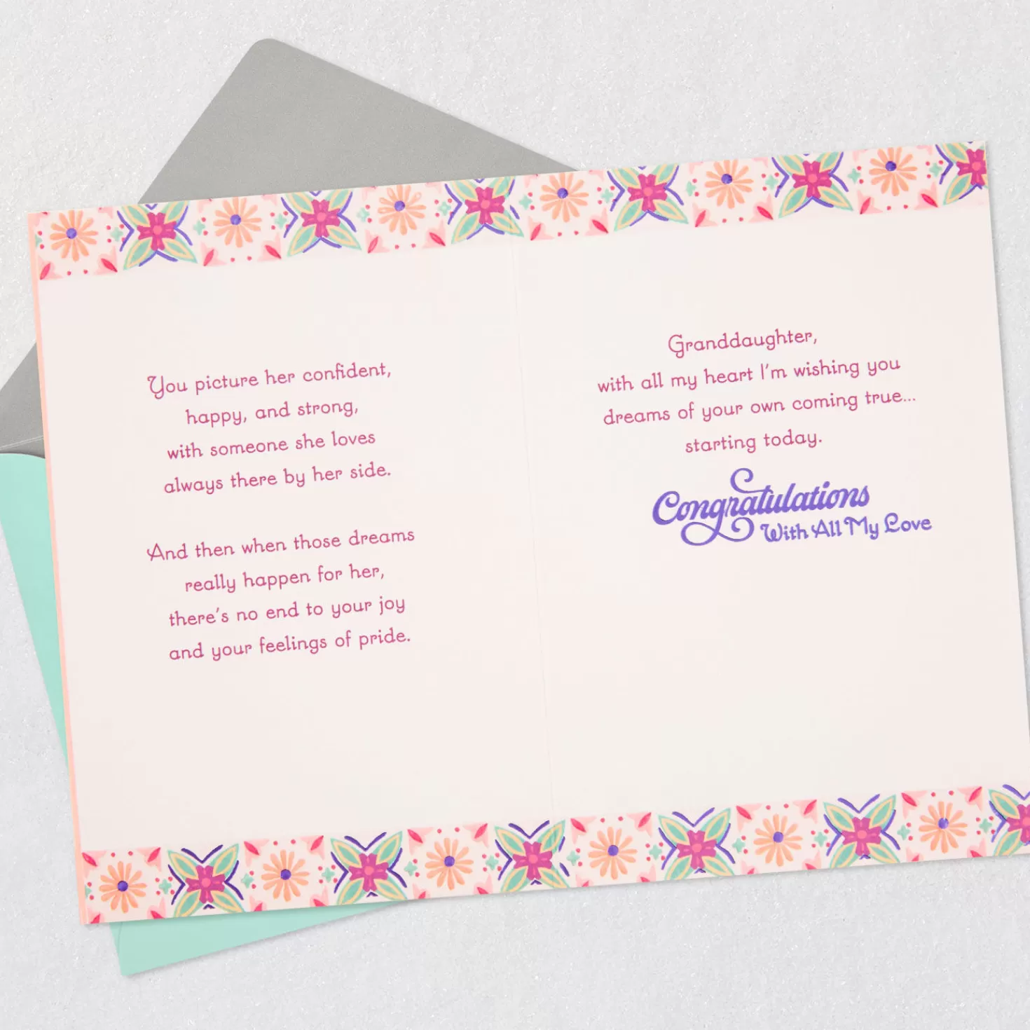 Cheap Wishing You Dreams Come True Wedding Card For Granddaughter Wedding