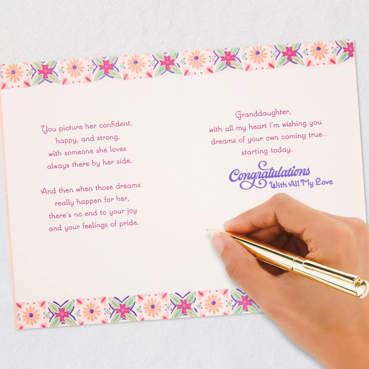 Cheap Wishing You Dreams Come True Wedding Card For Granddaughter Wedding