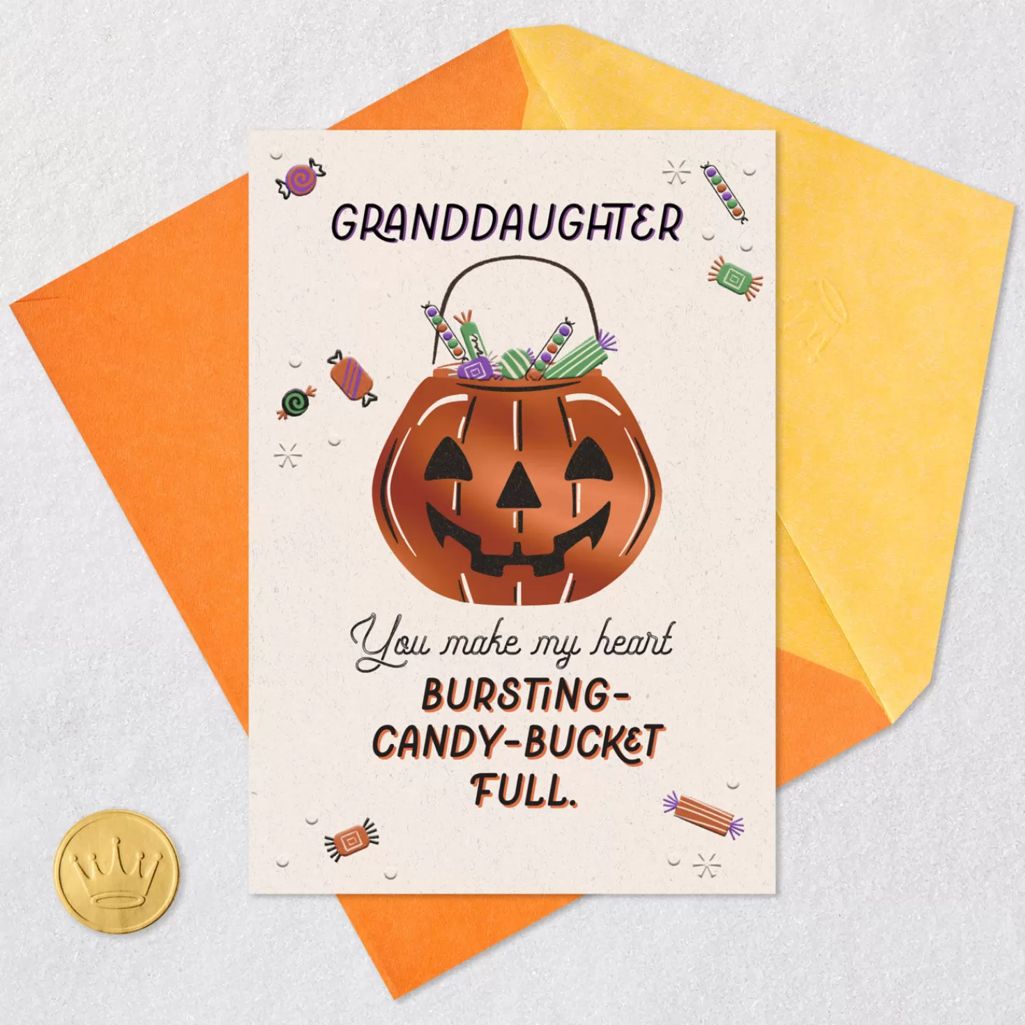 Halloween (10/31)>Hallmark You Make My Heart Full Halloween Card For Granddaughter